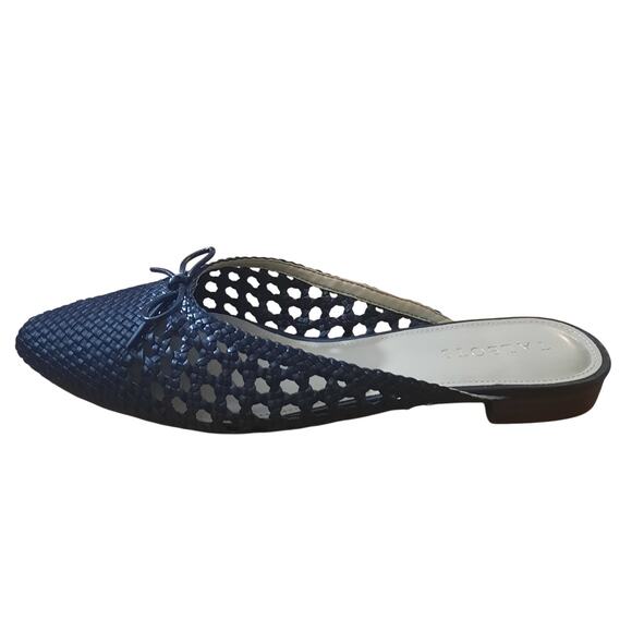 Talbots Edison Womens Almond Toe Open Back Bow Detail Black Mules Size 9 1/2 - Picture 3 of 8